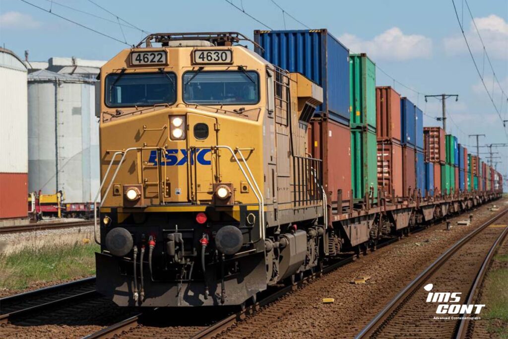 Dovoz kontajnerov prostredníctvom železničnej dopravy.